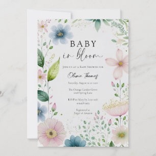Baby in Bloom Floral Baby Shower Invitation