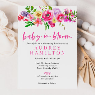 Baby In Bloom Floral Baby Shower Invitation