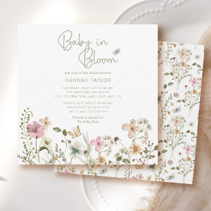 Baby in Bloom Floral Baby Shower Invitation