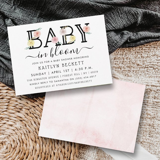 Baby In Bloom Floral Baby Shower Invitation (Creator Uploaded)