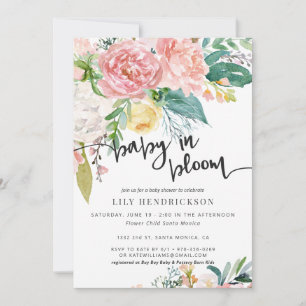 Baby in Bloom   Floral Baby Shower Invitation