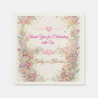 Baby in Bloom Floral Baby Shower Napkin