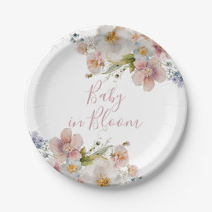 Baby in Bloom Floral baby shower Paper Plate