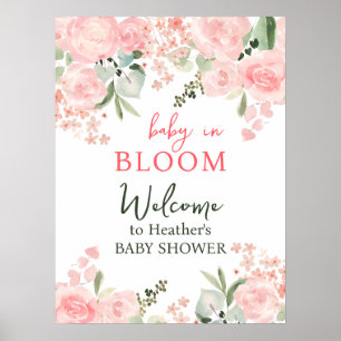 Baby in Bloom Floral Baby Shower Party Sign