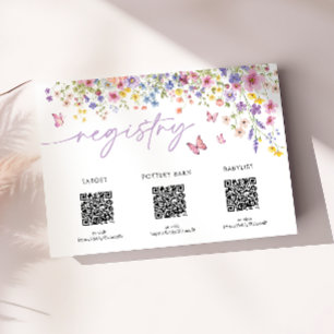 Baby in Bloom Floral Baby Shower Registry Card