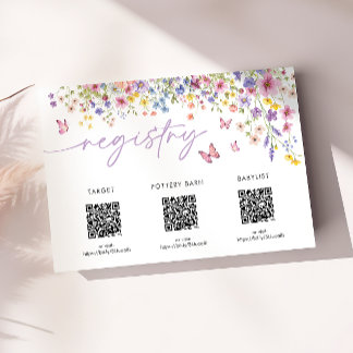 Baby in Bloom Floral Baby Shower Registry Card