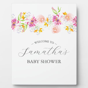 Baby in Bloom Floral Baby Shower Sign Plaque
