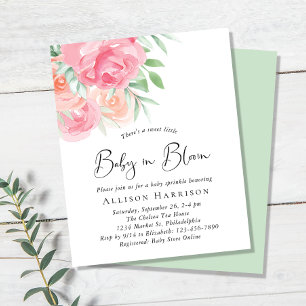 Baby in Bloom Floral Baby Sprinkle Budget Invite