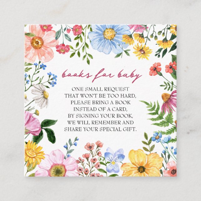 Baby in Bloom | Floral Books for Baby Shower Enclosure Card (Front)