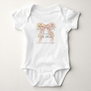 Baby in bloom Floral Bow Girl Baby Shower Bodysuit