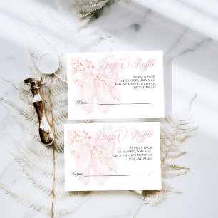 Baby in Bloom Floral Bow Spring Girl Baby Shower Enclosure Card