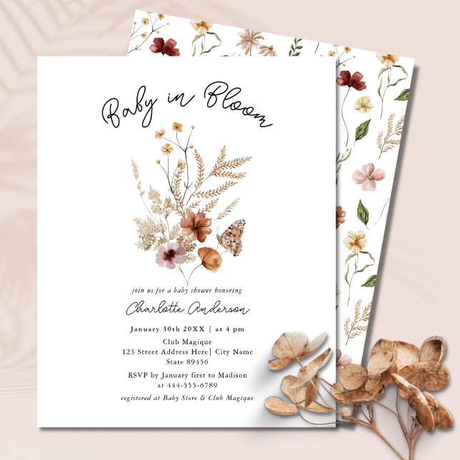 Baby in Bloom Floral Budget Baby Shower Invite (Creator Uploaded)
