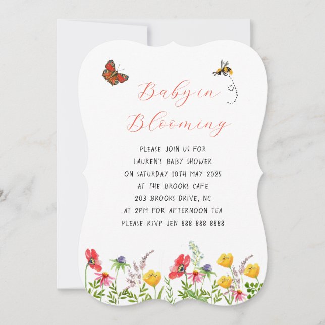 Baby in Bloom Floral Garden Baby Shower Invitation (Front)