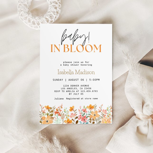 Baby in Bloom Floral Garden Girl Shower Invitation (Baby in Bloom Floral Garden Girl Shower Invitation
)