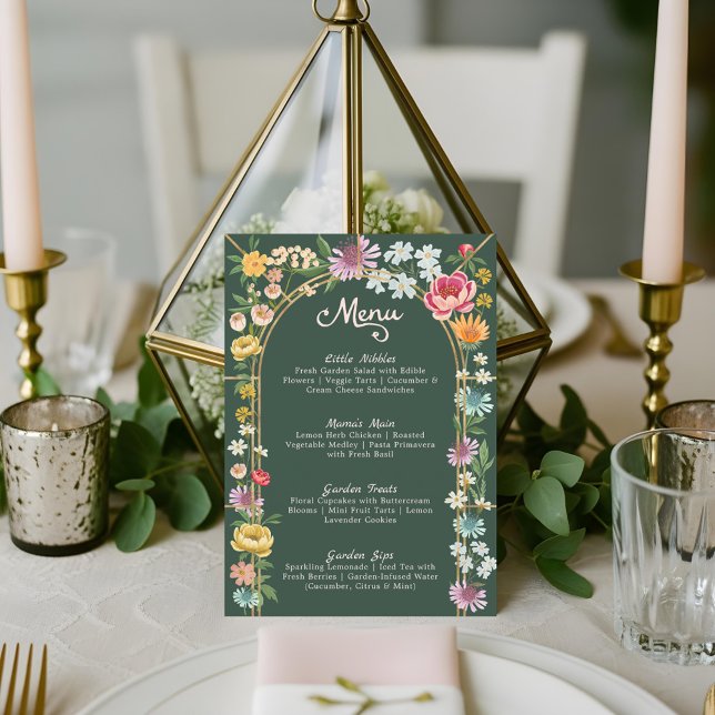 Baby in Bloom Floral Garden Greenhouse Baby Shower Menu (Baby in Bloom Floral Garden Greenhouse Baby Shower Menu)