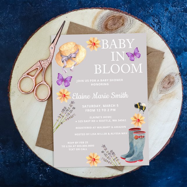 Baby in Bloom Floral Garden Spring Baby Shower Invitation (Creator Uploaded)