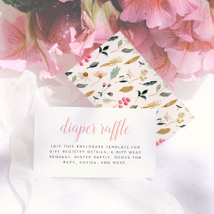 Baby in Bloom Floral Girl Baby Shower Enclosure Card