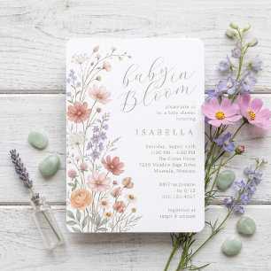 Baby in Bloom Floral Girl Baby Shower Invitation
