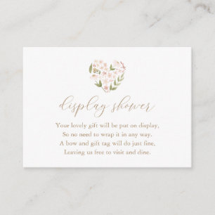 Baby in Bloom Floral Heart Display Shower Enclosure Card
