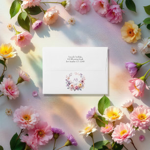 Baby in Bloom Floral Monogram Baby Shower Envelope