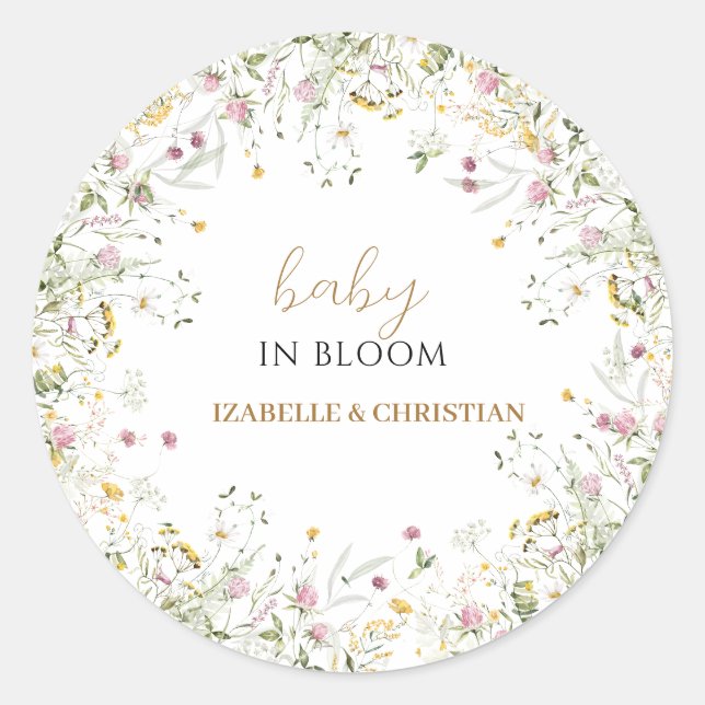 Baby in Bloom Floral Sticker (Front)