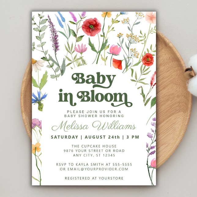 Baby in Bloom Floral Wildflower Baby Shower Invitation (Baby in Bloom Floral Wildflower Baby Shower Invitation)