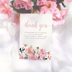 Baby in Bloom Floral Wildflower Girl Baby Shower Thank You Card