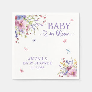 BABY IN BLOOM FLORAL WILDFLOWERS BABY SHOWER NAPKIN