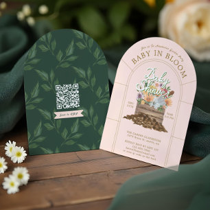 Baby in Bloom Floral Wood Crate Garden Baby Shower Invitation