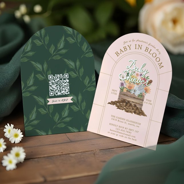 Baby in Bloom Floral Wood Crate Garden Baby Shower Invitation (Baby in Bloom Floral Wood Crate Garden Baby Shower Invitation)