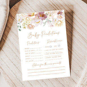 Baby in Bloom Florals Baby Predictions Game