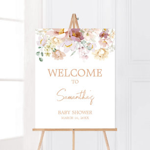 Baby in Bloom Florals Baby Shower Welcome Poster