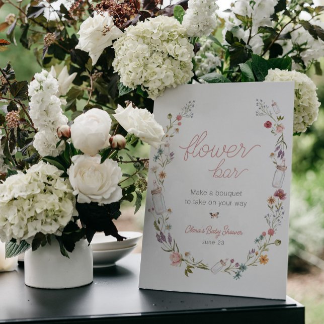 Baby in Bloom Flower Bouquet Bar Pedestal Sign (Creator Uploaded)