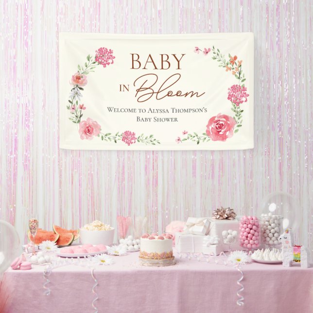 Baby In Bloom Flower Girl Baby Shower Banner (Party)