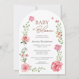 Baby in Bloom Flower themed Baby Shower Arch Invitation