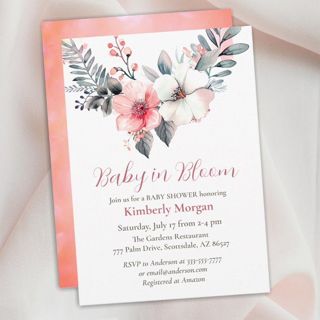 Baby in Bloom, Flowers, Boy or Girl Baby Shower Invitation (Creator Uploaded)