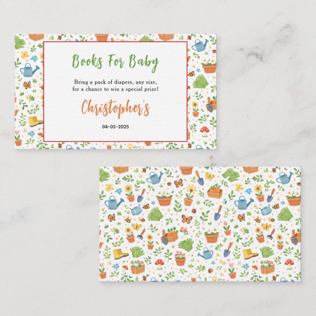 Baby in Bloom Garden Baby Shower | Cute Floral Enclosure Card (Front/Back)