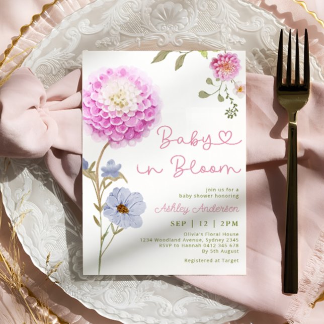Baby in Bloom Garden Baby Shower Invitation (Creator Uploaded)