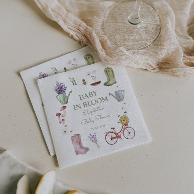 Baby in Bloom Garden Baby Shower  Napkin (Creator Uploaded)