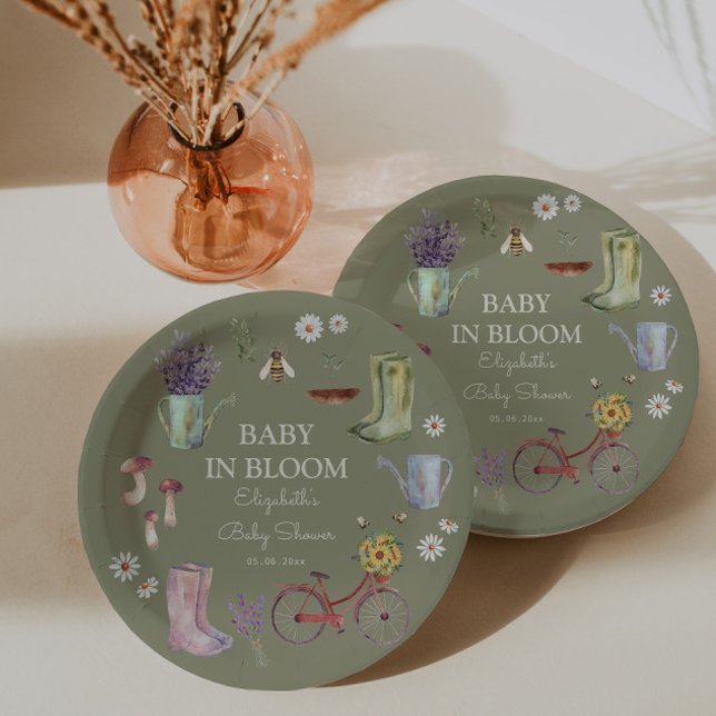 Baby in Bloom Garden Baby Shower  Paper Plate (Creator Uploaded)