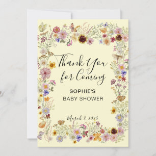 Baby In Bloom Garden Butterflies Baby Shower Thank You Card