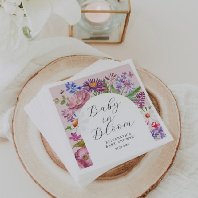  Baby in Bloom Garden Floral Baby Shower Napkin (Creator Uploaded)