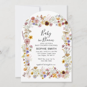 Baby In Bloom Garden Party Butterflies Baby Shower Invitation