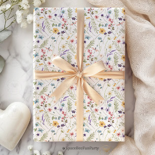 Baby in Bloom Garden Wildflower Baby Shower Wrapping Paper