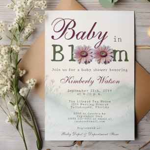 Baby in Bloom Gerber Daisies Baby Shower Invitation