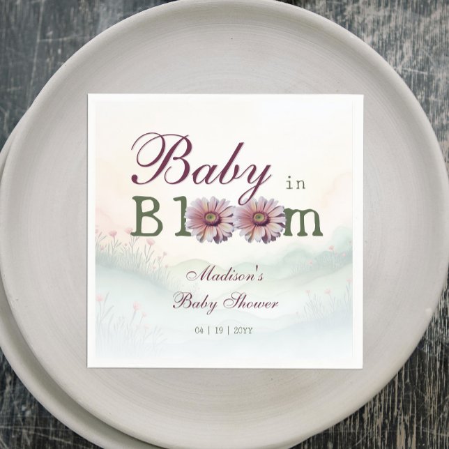 Baby in Bloom Gerber Daisies Baby Shower Napkin (Baby in Bloom Gerber Daisies Baby Shower Napkins)