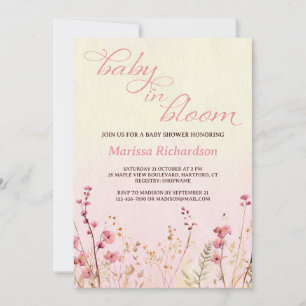 Baby in Bloom Girl Baby Shower Invitation