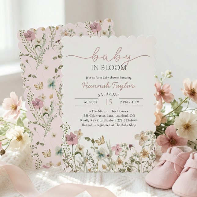 Baby in Bloom Girl Baby Shower Invitation (Creator Uploaded)
