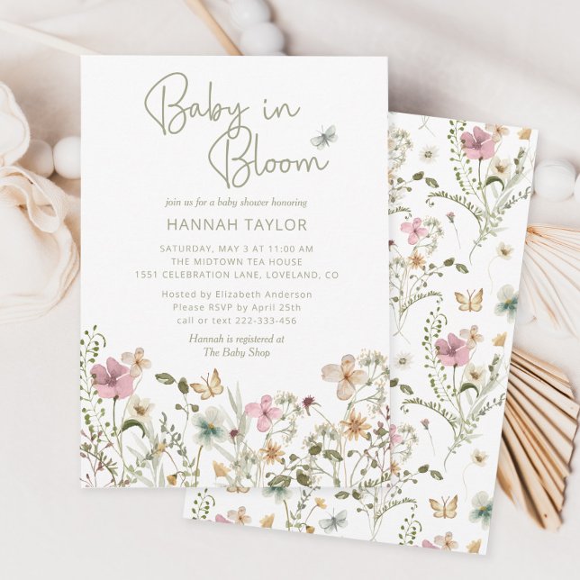 Baby in Bloom Girl Baby Shower Invitation (Creator Uploaded)