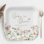 Baby in Bloom Girl Baby Shower Paper Plate<br><div class="desc">Welcome a precious little one into the world with these delightful baby shower party plates! Our sweet baby in bloom wildflower design features a gorgeous watercolor floral motif surrounded by fluttering butterflies and whimsical details. Perfect for a boho baby shower, this invitation is sure to bring a touch of beauty...</div>